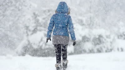 stock-footage-slow-motion-rear-view-of-a-young-woman-walking-alone-through-snow-blizzard-in-park